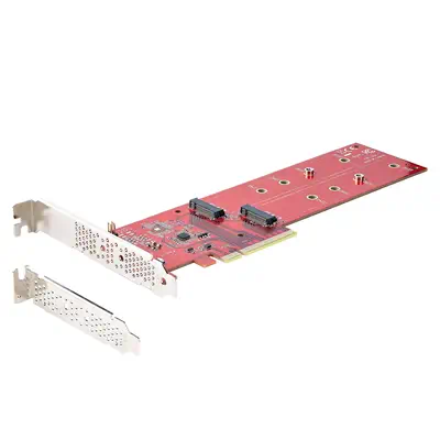Adaptateur PCIe M.2 - PCIe x8/ x16 vers Double NVMe ou AHCI M.2 SSD - PCI Express 4.0, 7,8 Gbps par  - StarTech - Station d'accueil pour portable - visuel 10