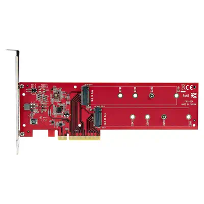 Adaptateur PCIe M.2 - PCIe x8/ x16 vers Double NVMe ou AHCI M.2 SSD - PCI Express 4.0, 7,8 Gbps par  - StarTech - Station d'accueil pour portable - visuel 5