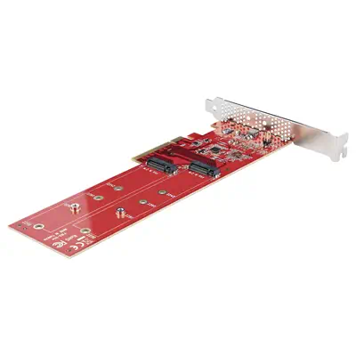 Adaptateur PCIe M.2 - PCIe x8/ x16 vers Double NVMe ou AHCI M.2 SSD - PCI Express 4.0, 7,8 Gbps par  - StarTech - Station d'accueil pour portable - visuel 2