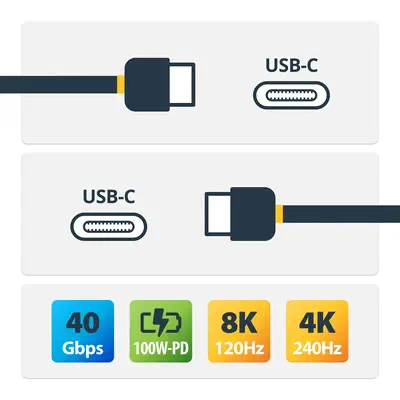 StarTech Câble USB4 de 1m, Câble USB-C Certifié par l'USB - visuel 2