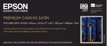 Revendeur officiel Epson Toile Premium Canvas Satin 350g 17" (0,432x12,2m)