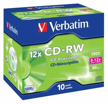 Verbatim CD-RW 12x 700 Mo 10 pièce(s) revendeur officiel