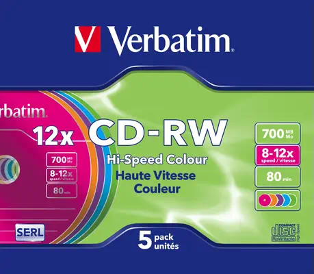 Verbatim CD-RW Colour 12x  - Accessoire Stockage - visuel 1