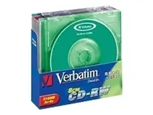 Verbatim Mini CD-RW 210MB 2x-4x 8cm SC color 5pk - Accessoire Stockage - visuel 1