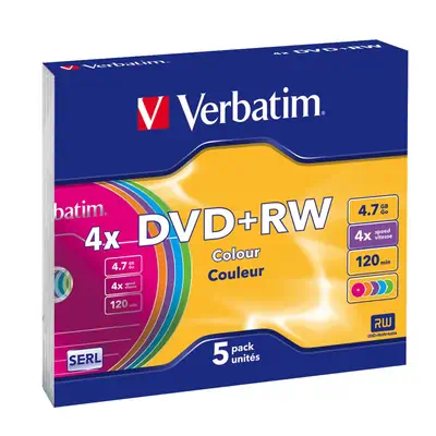 Verbatim DVD+RW Colours 4,7 Go 5 pièce(s) - Accessoire Stockage - visuel 1