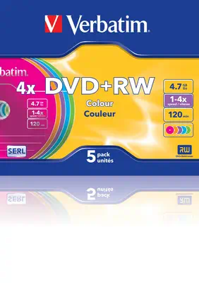 Verbatim DVD+RW Colours 4,7 Go 5 pièce(s) - Accessoire Stockage - visuel 3