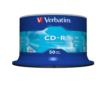 Avantages Verbatim CD-R Extra Protection 700 Mo 52x 50 pièce(s)