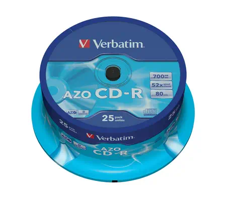 Verbatim CD-R AZO Crystal 700 Mo 52x 25 pièce(s - Accessoire Stockage - visuel 1