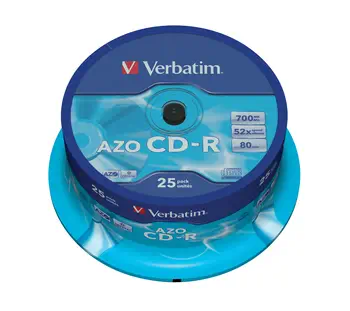 Verbatim CD-R AZO Crystal 700 Mo 52x 25 pièce(s revendeur officiel
