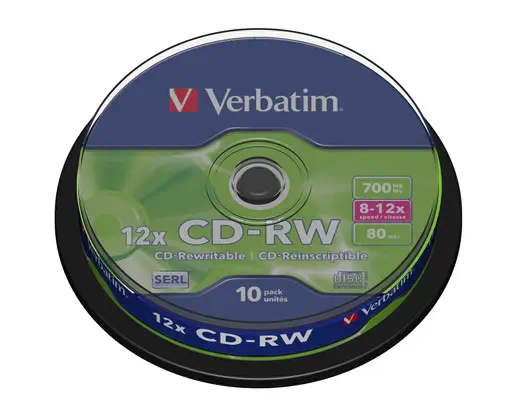 Verbatim CD-RW 12x 700 Mo 10 pièce(s) - Accessoire Stockage - visuel 1