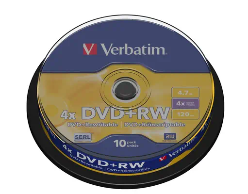 Verbatim DVD+RW Matt Silver 4,7 Go 10 pièce(s) - Accessoire Stockage - visuel 1
