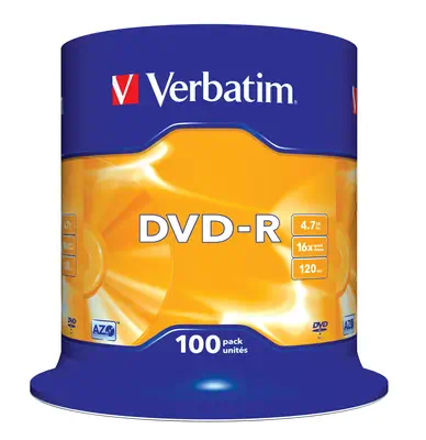 Verbatim DVD-R Matt Silver 4,7 Go 100 pièce(s) - Accessoire Stockage - visuel 1