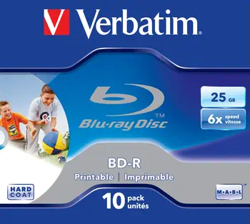 Acheter Verbatim BD-R SL 25GB 6x Printable 10 Pack Jewel Case