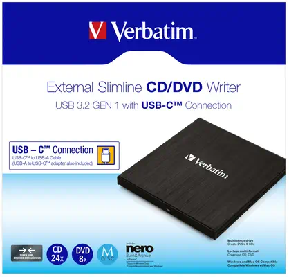 Verbatim 43886 lecteur de disques optiques DVD±RW Noir - Lecteur Optique - visuel 4