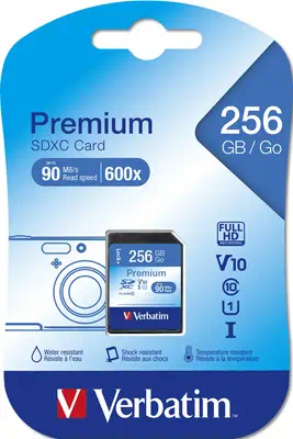 Verbatim Premium 256 Go SDXC UHS-I Classe 10 - Carte Mémoire - visuel 2