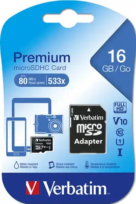 Verbatim Premium 16 Go MicroSDHC Classe 10 - Carte Mémoire - visuel 3