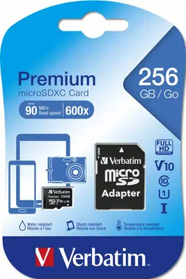 Verbatim Premium U1 256 Go MicroSDXC UHS-I Classe 10 - Carte Mémoire - visuel 3