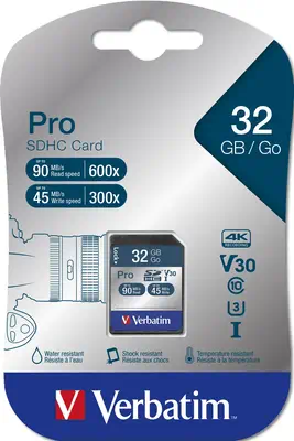Verbatim Pro 32 Go SDHC UHS Classe 10 - Carte Mémoire - visuel 2