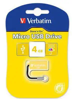 Verbatim Micro USB Drive 4GB - Sunkissed Yellow - Adaptateur stockage - visuel 3
