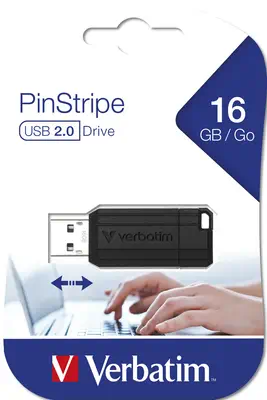 Verbatim Micro-clé USBPinStripe de 16 Go - noire - Adaptateur stockage - visuel 3