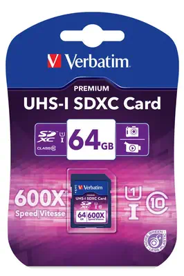 Verbatim SDHC 64GB 64 Go SDXC Classe 10 - Carte Mémoire - visuel 1