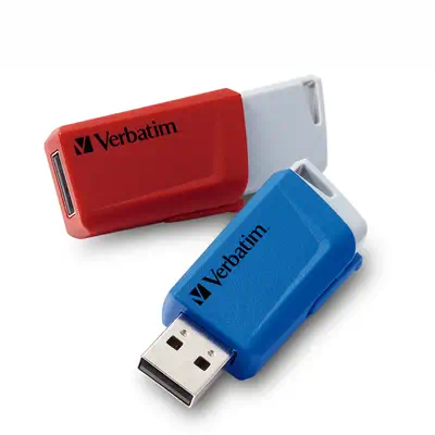 Clés USB Store 'n' Click 2 x 32 Go Rouge / Bleu - Verbatim - Adaptateur stockage - visuel 1