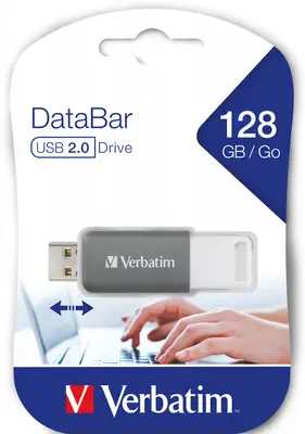 Verbatim V DataBar lecteur USB flash 128 Go USB Type-A 2.0 Gris - Adaptateur stockage - visuel 3