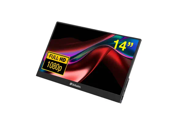 Verbatim 49590 écran plat de PC 35,6 cm (14") 1920 x 1080 pixels Full HD LCD Noir - Ecran Ordinateur - visuel 1