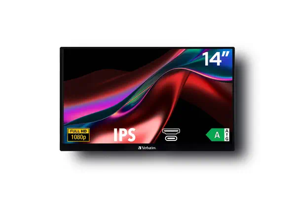 Verbatim 49590 écran plat de PC 35,6 cm (14") 1920 x 1080 pixels Full HD LCD Noir - Ecran Ordinateur - visuel 2