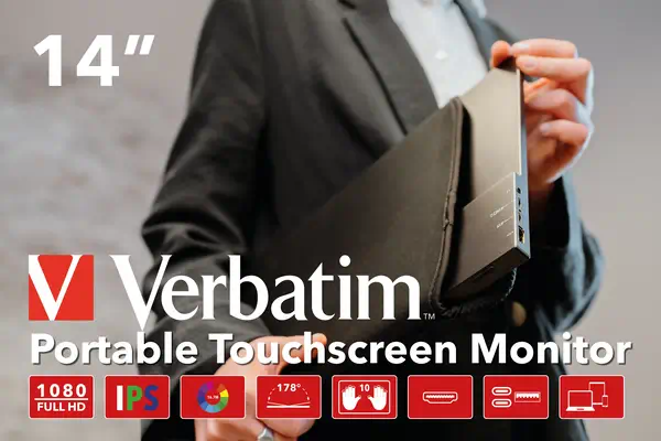 Verbatim 49591 écran plat de PC 35,6 cm (14") 1920 x 1080 pixels Full HD LCD Écran tactile Noir - Ecran Ordinateur - visuel 9