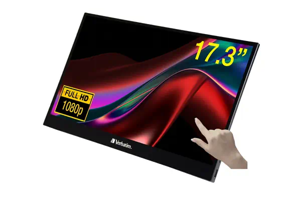 Verbatim 49593 écran plat de PC 43,9 cm (17.3") 1920 x 1080 pixels Full HD LCD Écran tactile Noir - Ecran Ordinateur - visuel 1