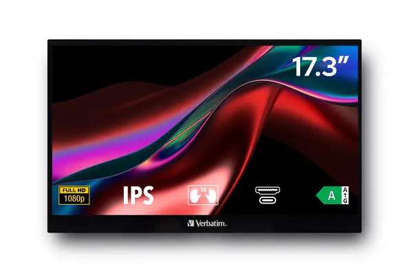 Verbatim 49593 écran plat de PC 43,9 cm (17.3") 1920 x 1080 pixels Full HD LCD Écran tactile Noir - Ecran Ordinateur - visuel 3