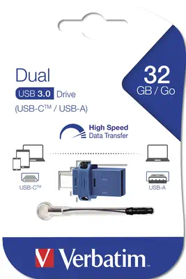 Verbatim Clé USB à double connectique de type C/USB 3.0 32 - Adaptateur stockage - visuel 5
