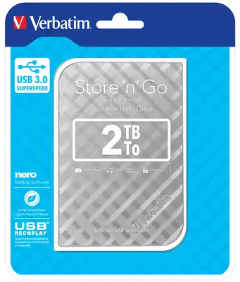 Disque dur portable USB Store 'n' Go 3.0, 2 To, Argenté - Verbatim - Disque dur Externe - visuel 5