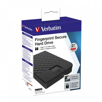 Verbatim Disque dur portable sécurisé à reconnaissance d - Disque dur Externe - visuel 4