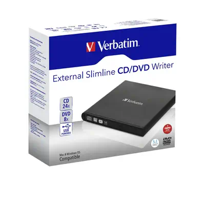 Verbatim Slimline CD/DVD lecteur de disques optiques DVD-RW Noir - Lecteur Optique - visuel 5