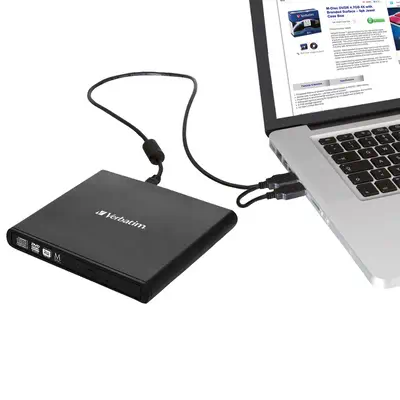 Verbatim Slimline CD/DVD lecteur de disques optiques DVD-RW Noir - Lecteur Optique - visuel 3