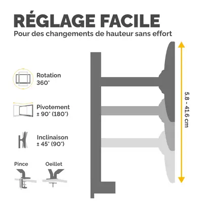 Fellowes Reflex 8502601 support d'écran plat pour bureau 68,6 cm (27") Noir - Accessoire Moniteur - visuel 4