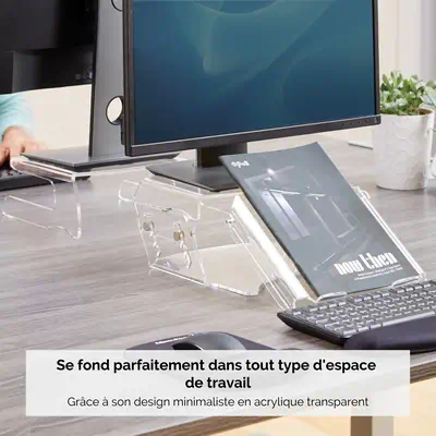 Support moniteur ajustable avec porte-documents Clarity - Fellowes - Accessoire Moniteur - visuel 7