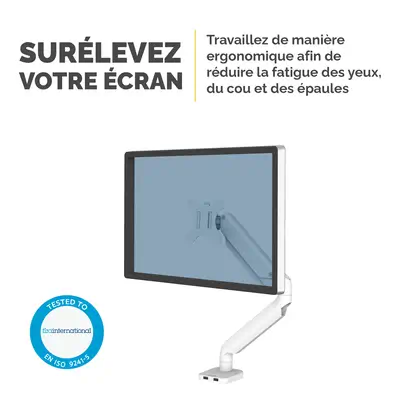 Bras porte-écran simple Platinum Series - Blanc - Fellowes - Accessoire Moniteur - visuel 2