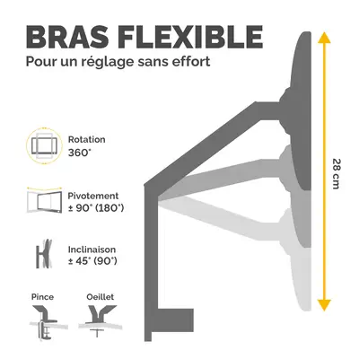 Bras porte-écran simple Platinum Series - Blanc - Fellowes - Accessoire Moniteur - visuel 4