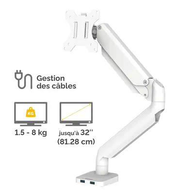 Bras porte-écran simple Platinum Series - Blanc - Fellowes - Accessoire Moniteur - visuel 3