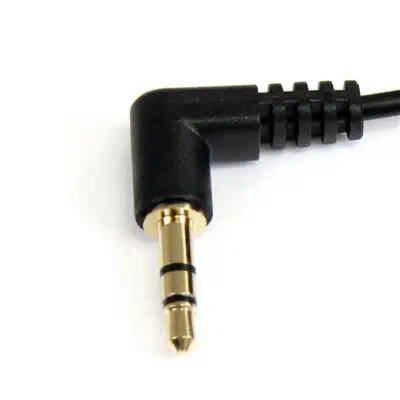 StarTech Câble audio stéréo Mini-Jack 3,5mm slim coudé à - Câble Audio - visuel 2