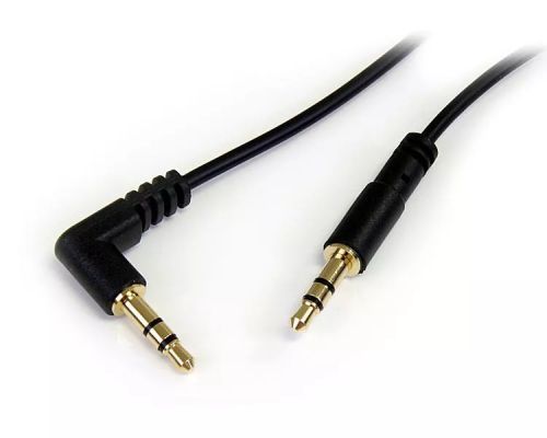 Revendeur officiel StarTech.com Câble audio slim Mini-Jack 3,5 mm vers Mini-Jack 3,5 mm coudé à angle droit de 1,8 m - M/M