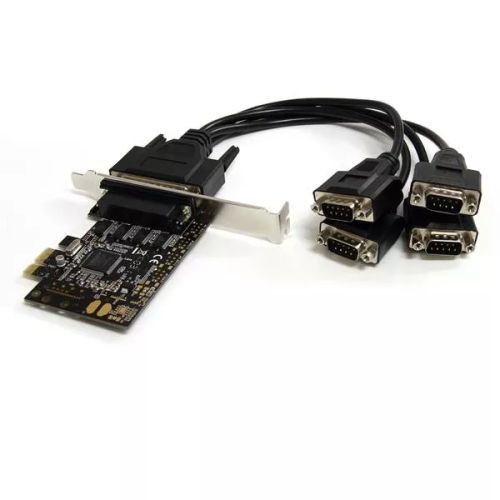 Revendeur officiel StarTech.com Carte PCI Express avec 4 Ports DB-9 RS232 - Adaptateur PCIe Série - UART 16550