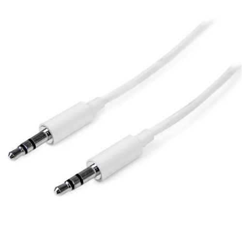 Vente StarTech.com Câble Audio Stéréo Mini-Jack 3.5mm Slim de 3 m - Mâle/Mâle - Blanc au meilleur prix
