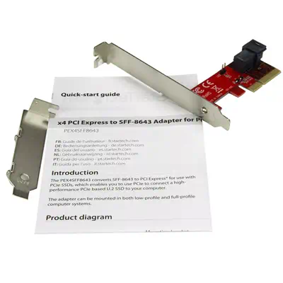 Adaptateur PCI Express à 4 Voies vers SFF-8643 pour SSD U.2 PCIe NVMe - Adaptateur SSD U.2 2.5" NVMe - StarTech - Carte Réseau - visuel 5