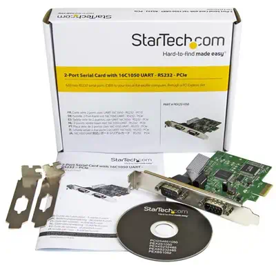 Carte PCI Express à 2 ports série DB9 RS232 - Adaptateur PCIe série avec UART 16C1050 - StarTech - Carte Réseau - visuel 5