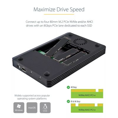 StarTech.com Boitier USB-C 10Gbps vers M.2 NVMe ou M.2 SATA SSD