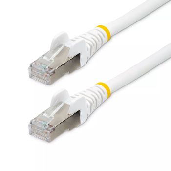Revendeur officiel StarTech.com Câble Ethernet CAT6a 10m - Low Smoke Zero Halogen (LSZH) - 10 Gigabit 500MHz 100W PoE RJ45 S/FTP Cordon de Raccordement Réseau Snagless Blanc avec Décharge de Tension